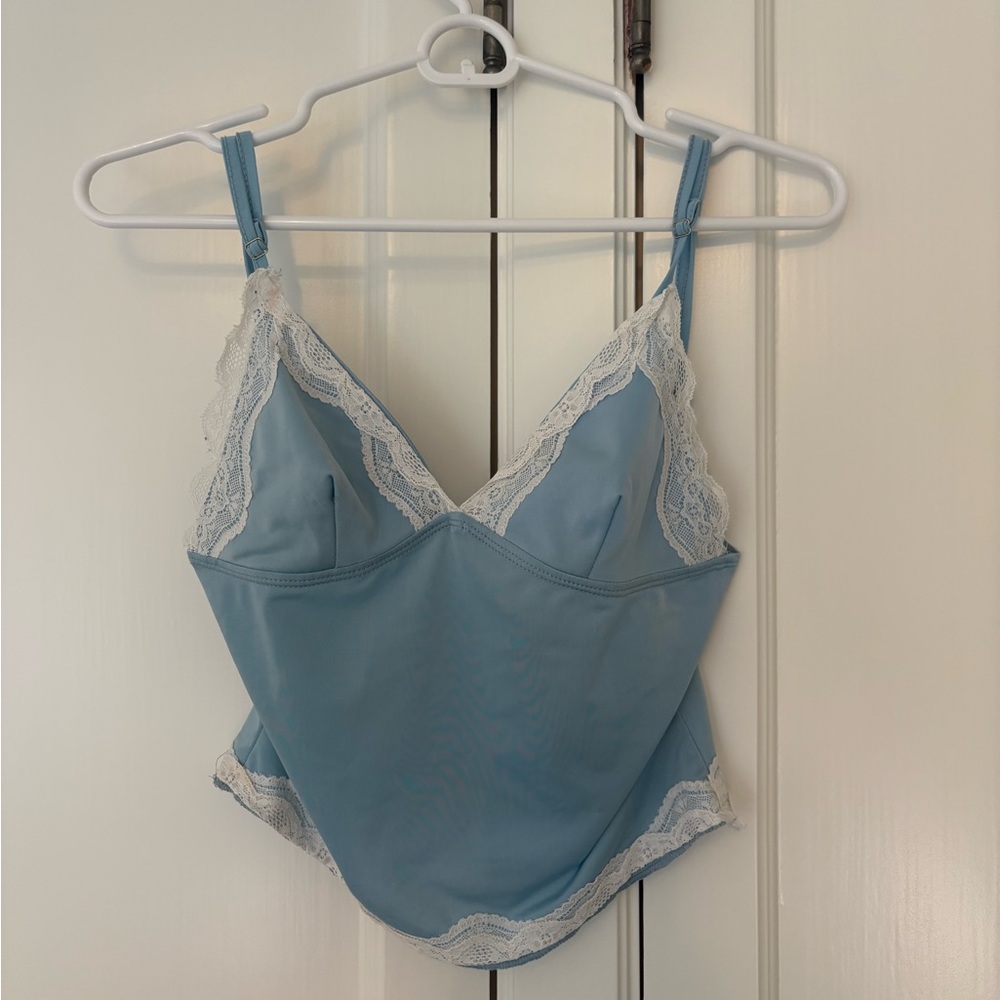 Blue Lace Trim Cami